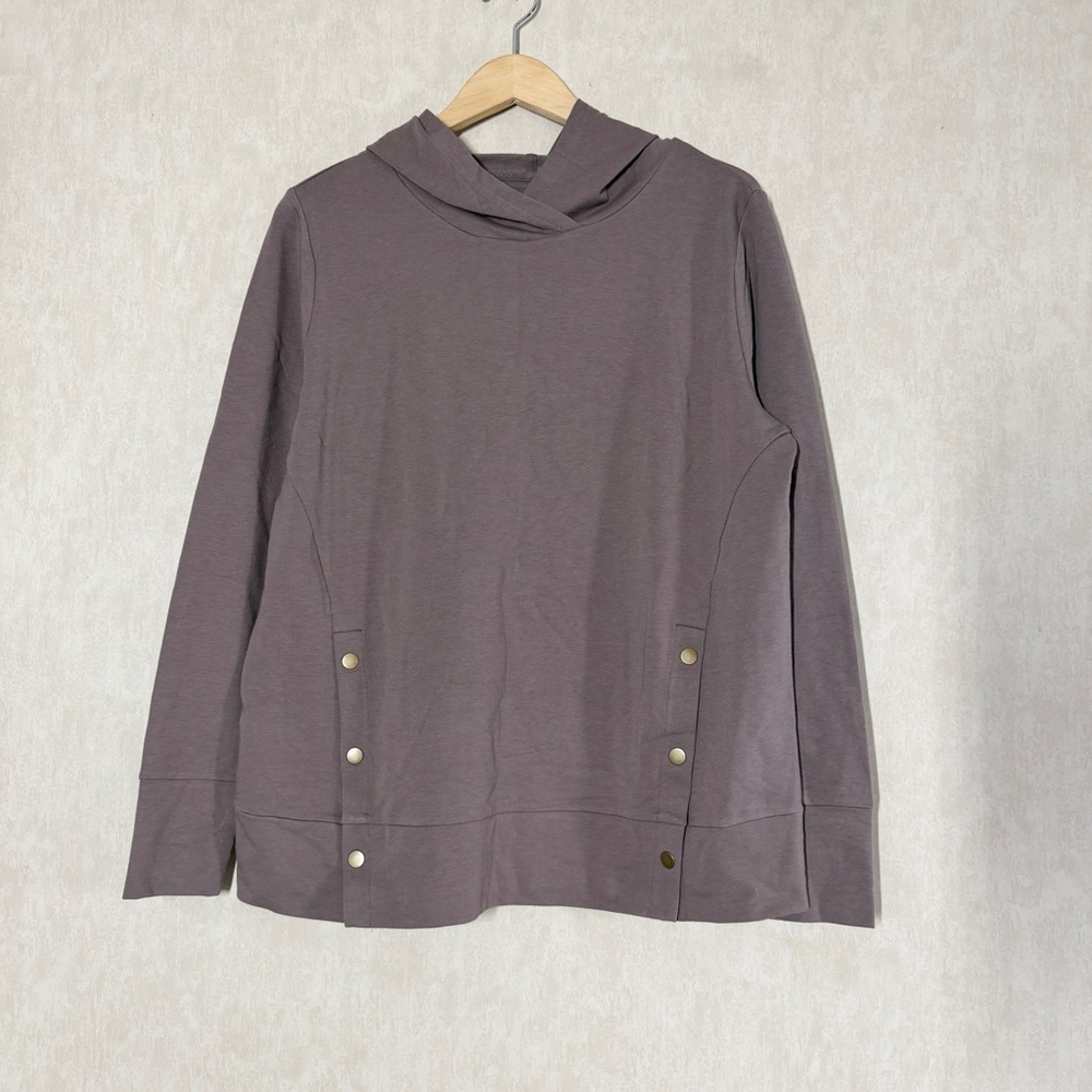 Anybody Women’s French Terry Pullover Hoodie Sweatshirt in Mauve M